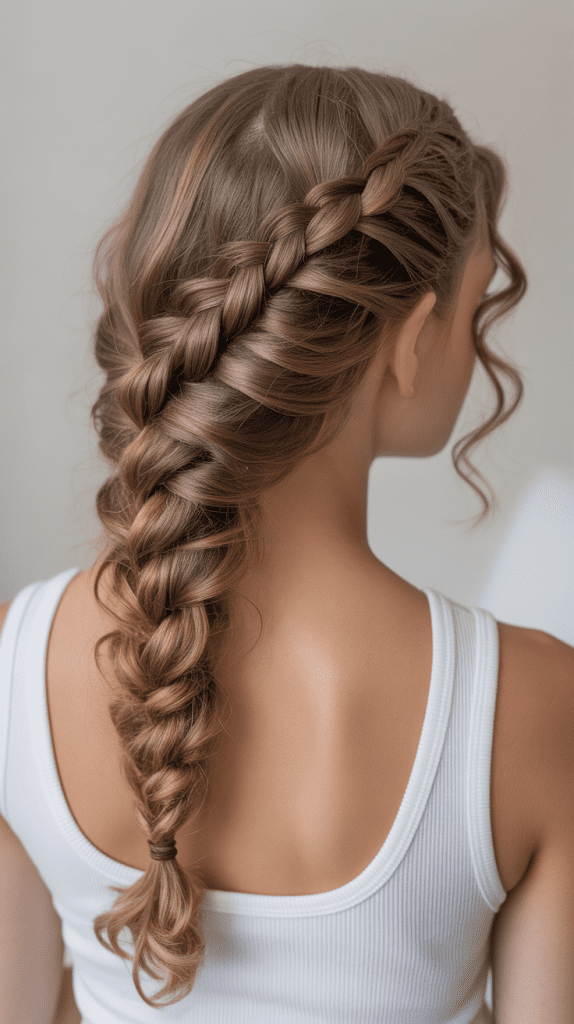 Waterfall Braid with Curls