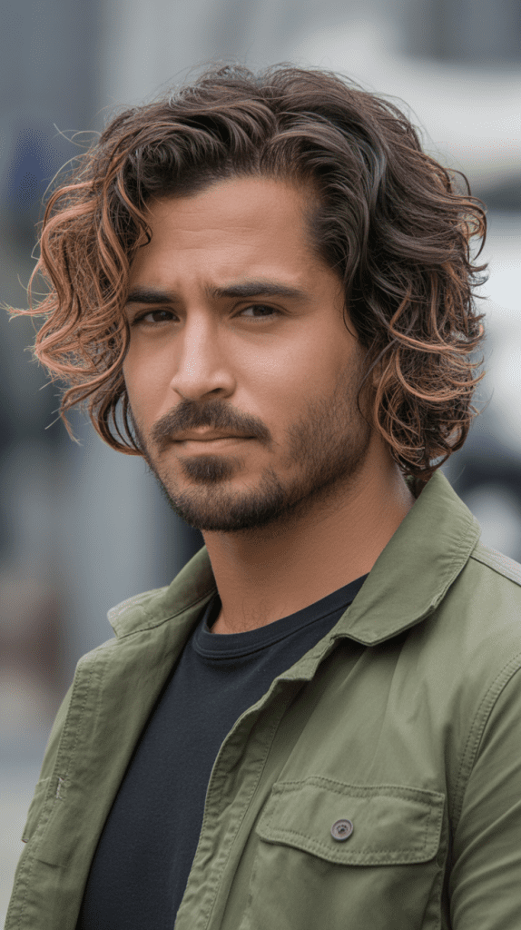 Caramel Highlights with Natural Air-Dried Texture