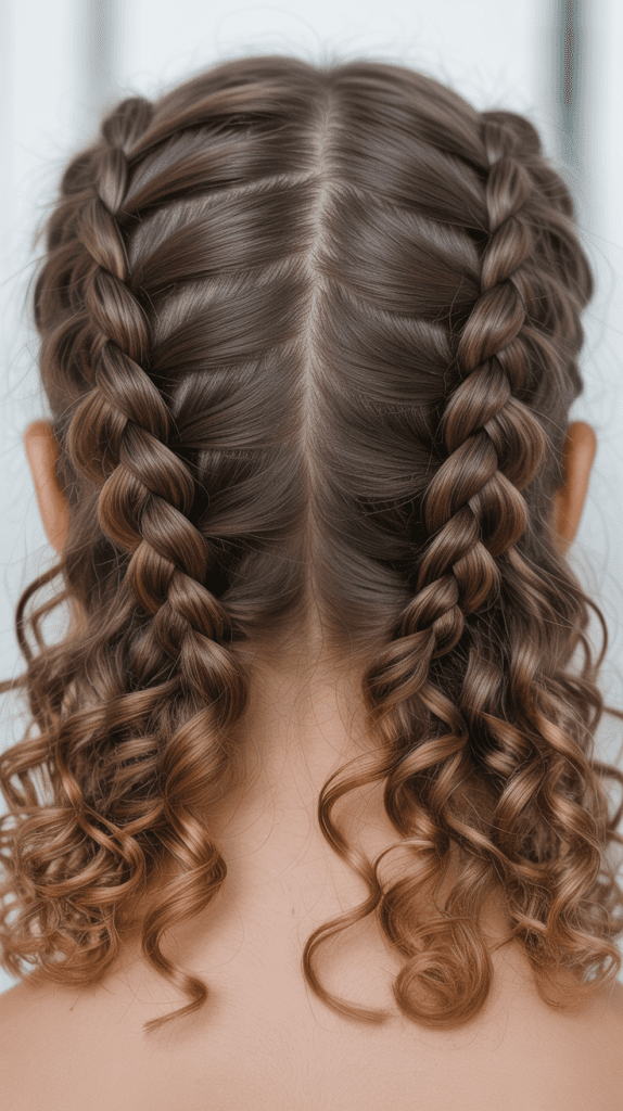 Curly Double Dutch Braids