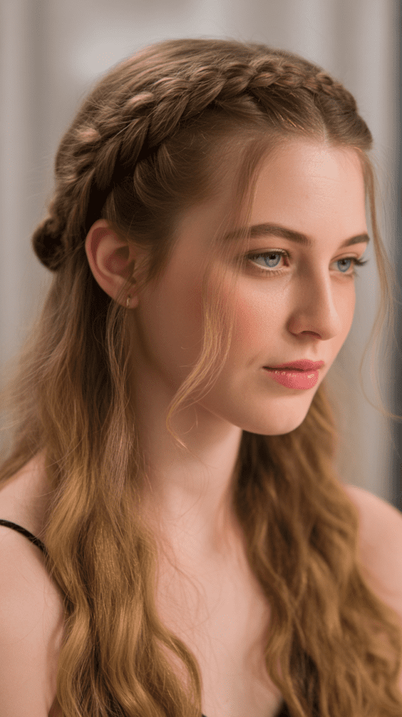 Braided Crown Half Up