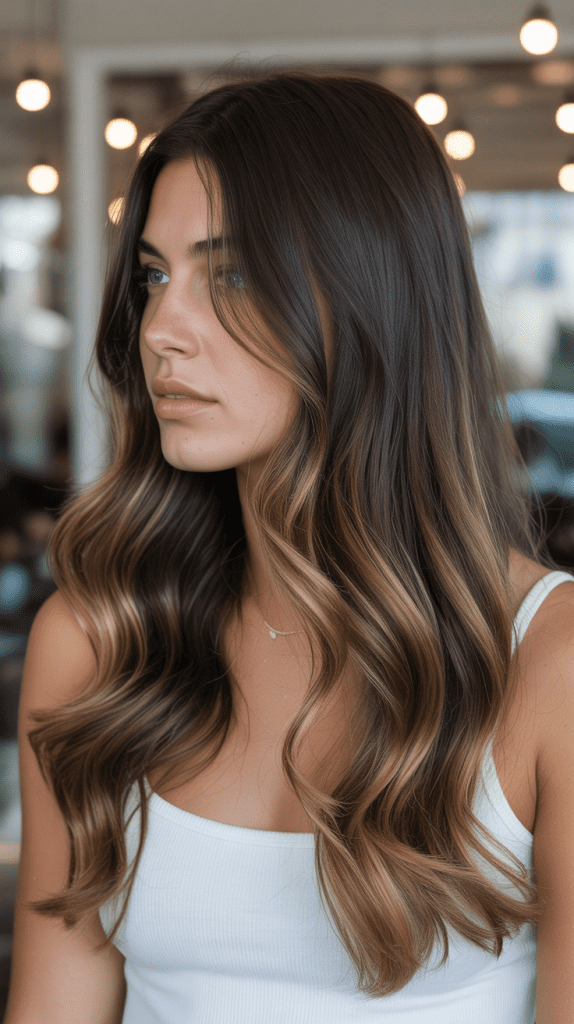 Full Head Balayage with Caramel and Blonde Tones