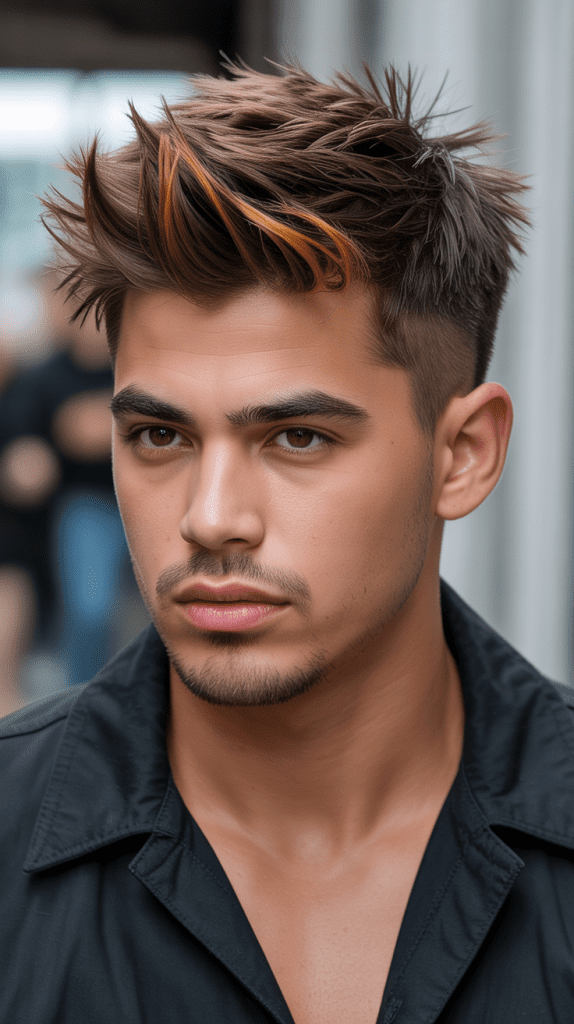 Caramel Highlights with Spiky Texture