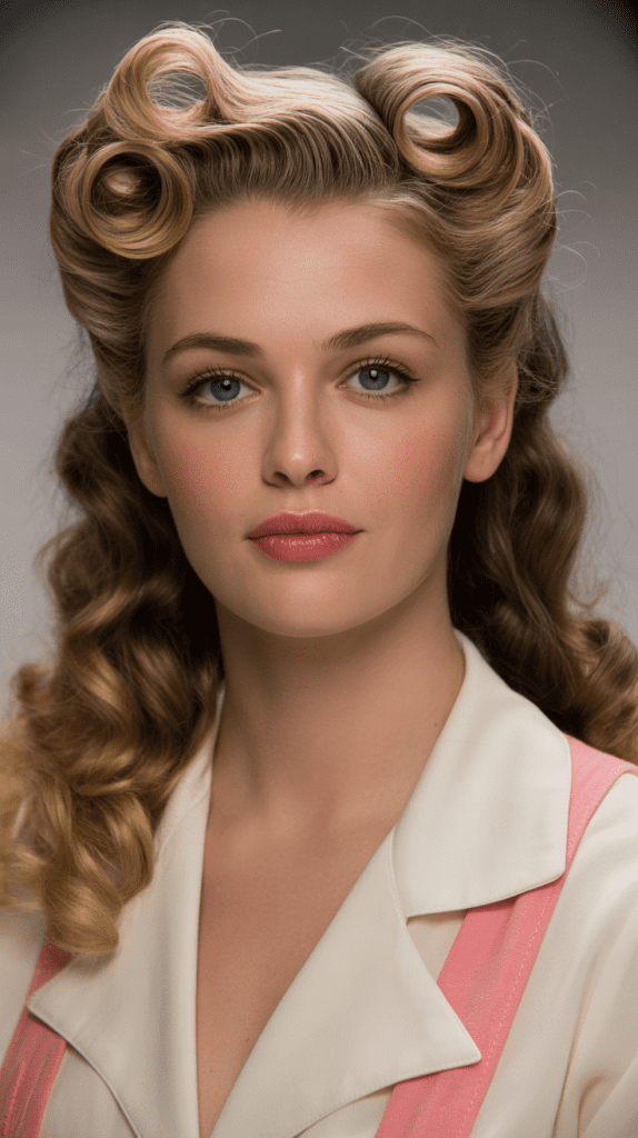 Half Up with Victory Rolls