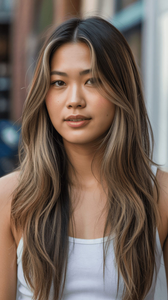 Layered Hair with Money Pieces