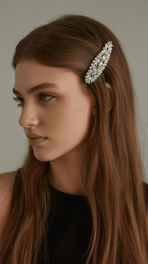 Sleek Half Up with Hair Clip