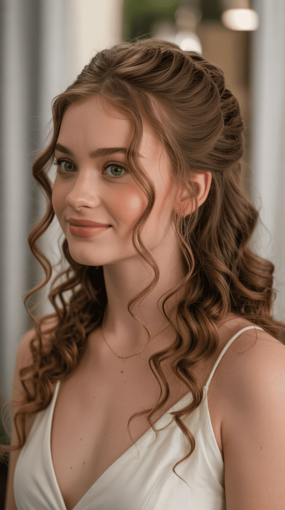 Romantic Curled Half Up