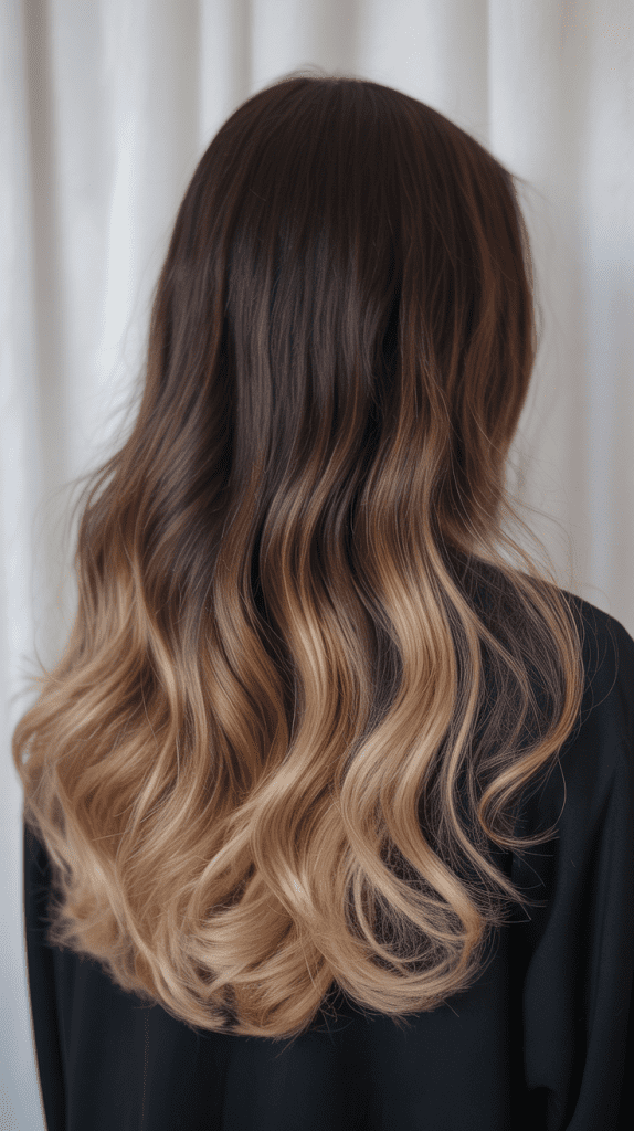 Ombré Effect with Dark Roots to Blonde Ends