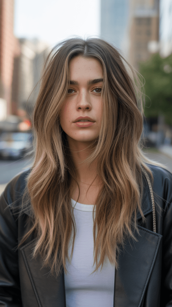 V-Cut with Curtain Bangs