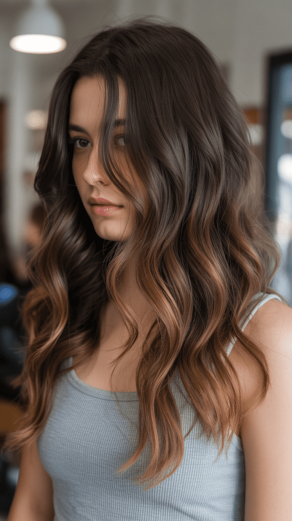 Caramel Highlights with Dark Brown Base