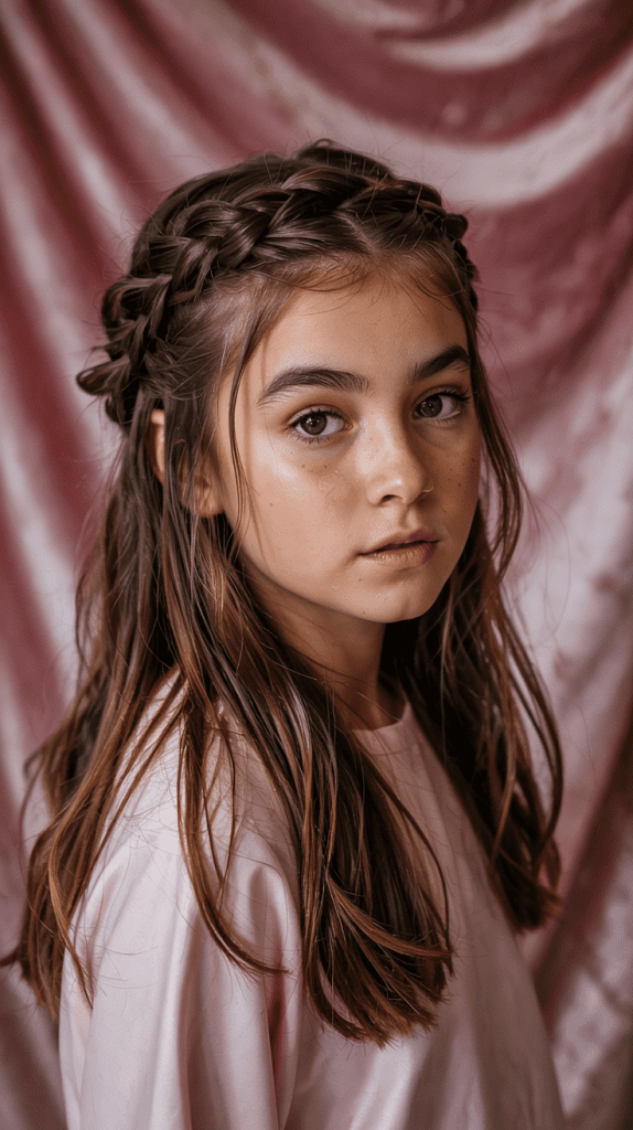 French Braid Crown with Volume