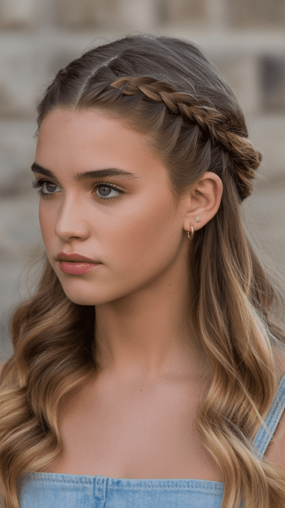 Half Up with Dutch Braid