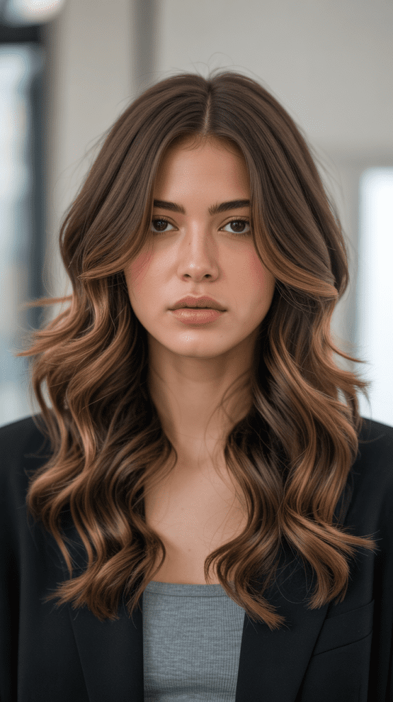 Chunky Caramel Highlights for Retro Vibes