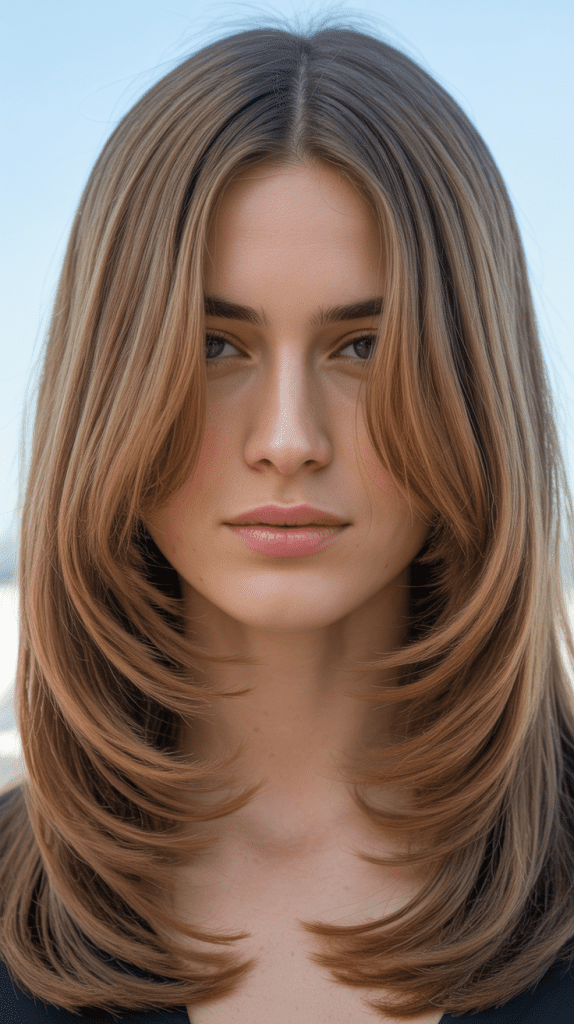 U-Shape Layers with Curtain Bangs