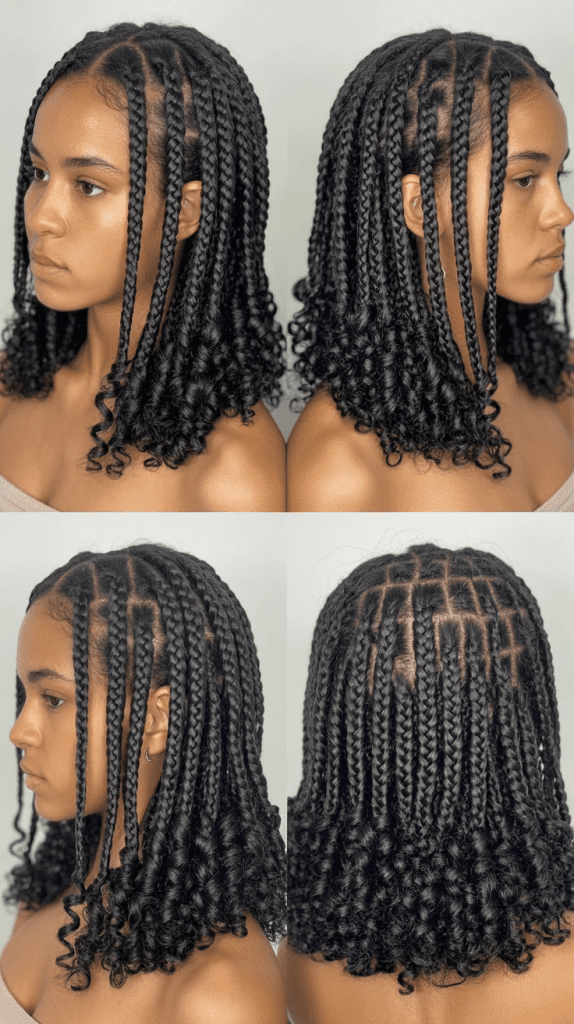 Box Braids with Curly Ends