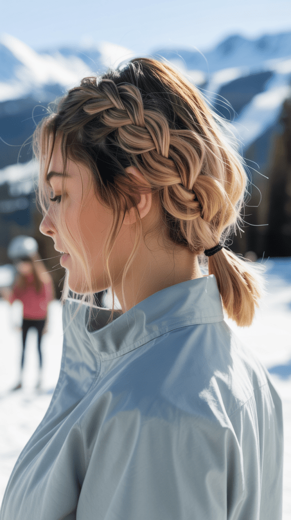Waterfall Braid into Low Ponytail