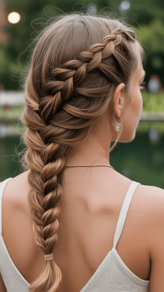 Fishtail Braid Half Up