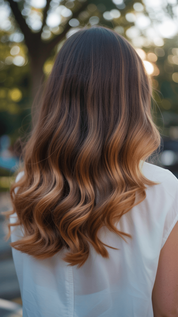 Ombré Brown to Caramel Transition