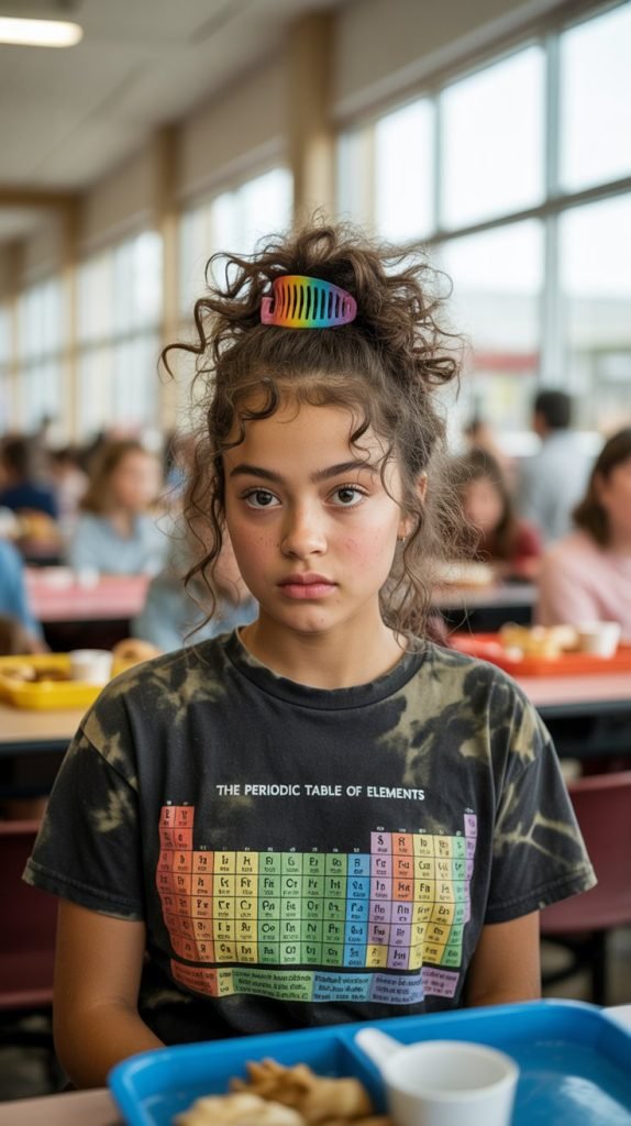 6. Messy Curly Top Knot