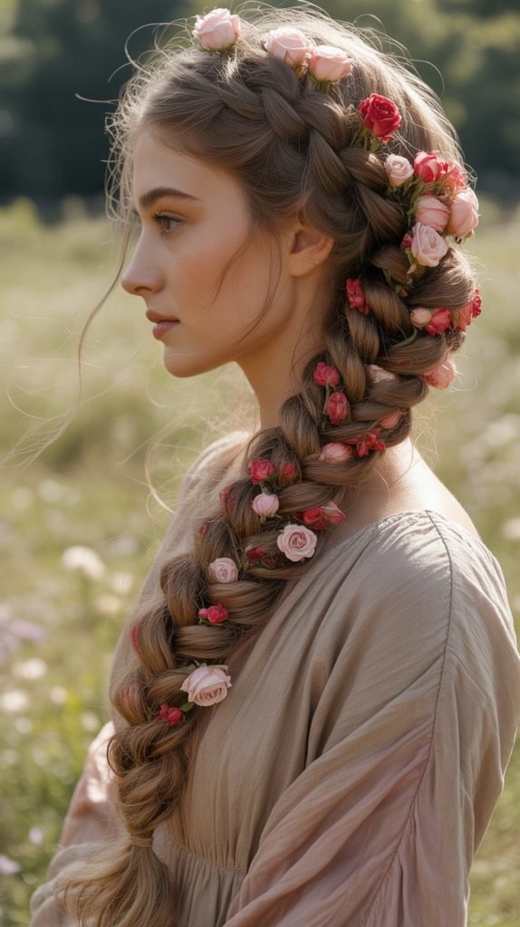  Faux Bob with Floral Headband