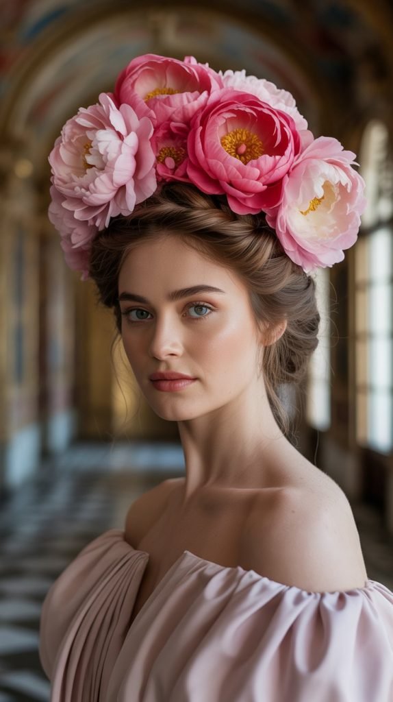 French Braid with Baby's Breath