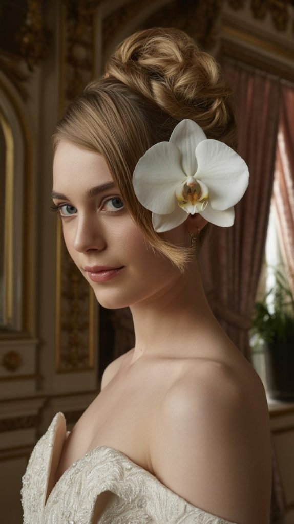 Vintage Curls with Floral Hair Combs