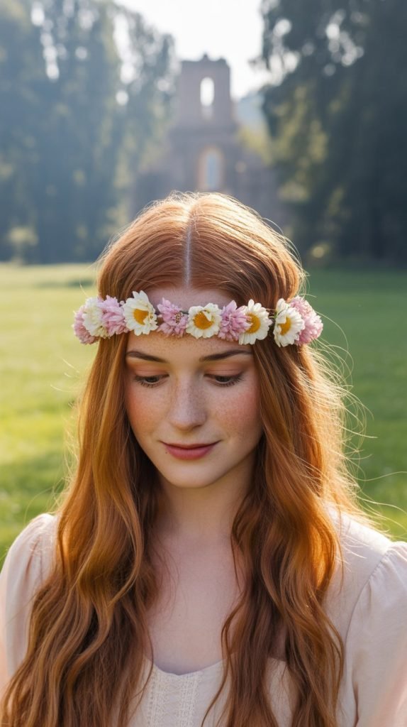 Waterfall Braid with Mixed Blooms
