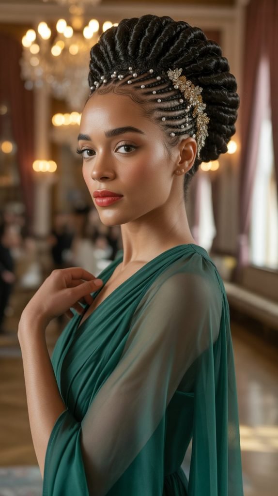  Braided Barrel Twist Loc Updo