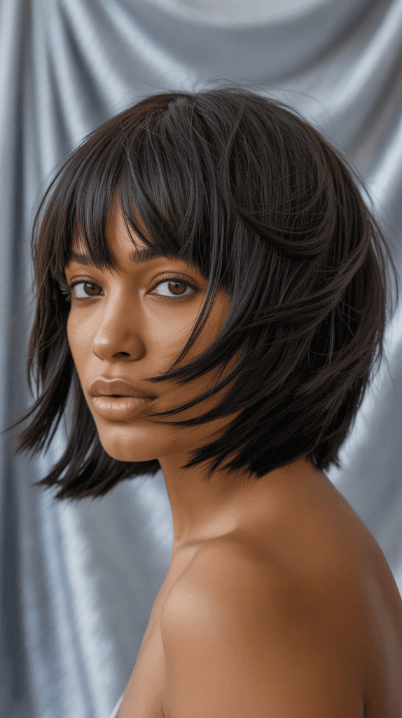 The Textured Bob with Bangs