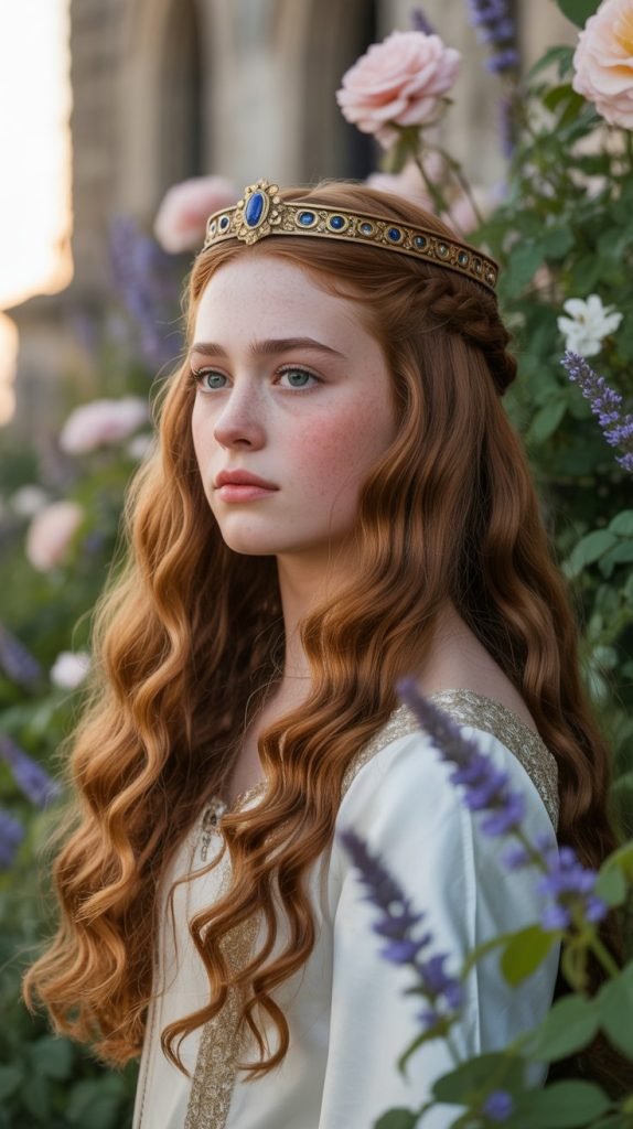 5. Jeweled Circlet with Loose Waves