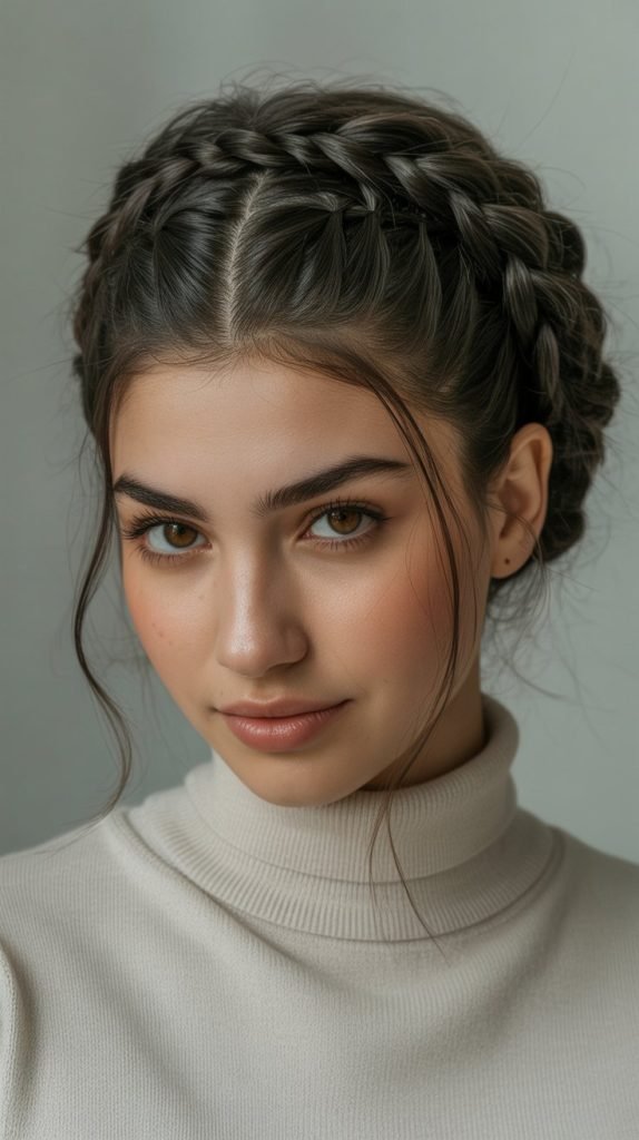 The Braided Updo with Center Part