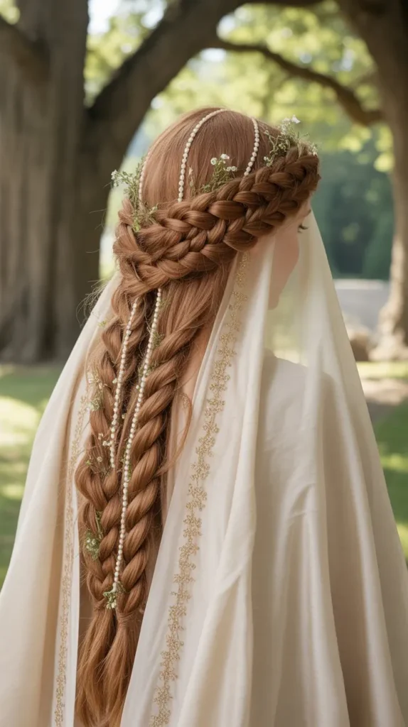  The Braided Crown with Veil Integration