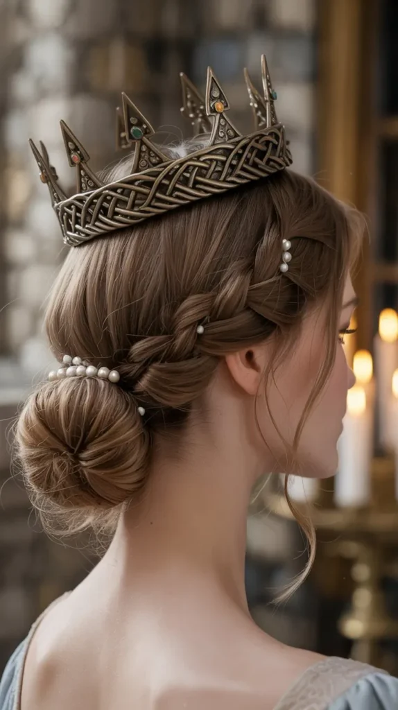  The Medieval Twisted Crown with Low Bun