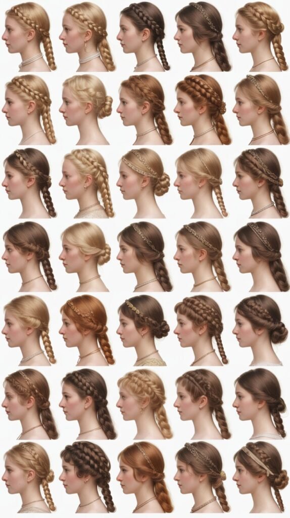 oiled Braids at the Ears