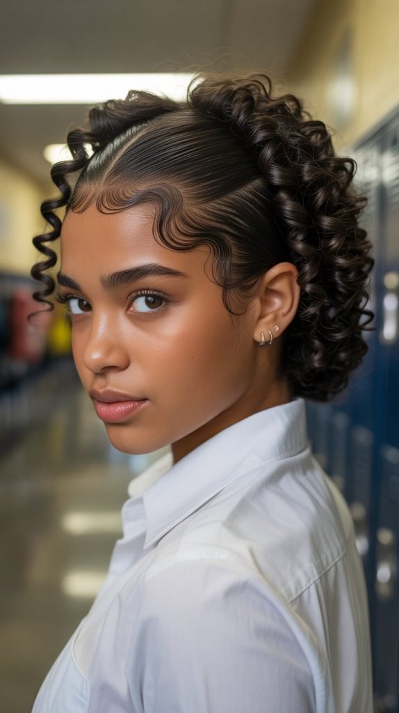 Slickback with Curl-Defining Gel Cast