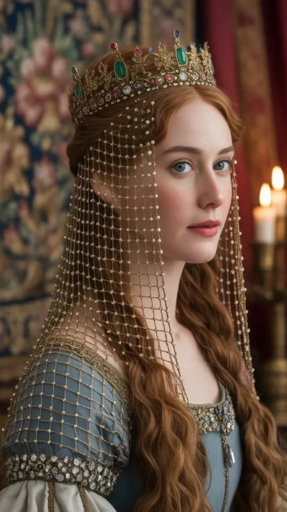 The Jeweled Hair Net with Crown