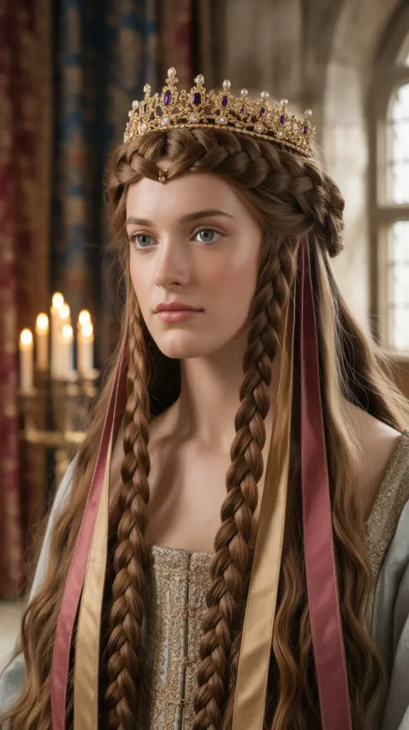 The Braided Crown with Ribbons