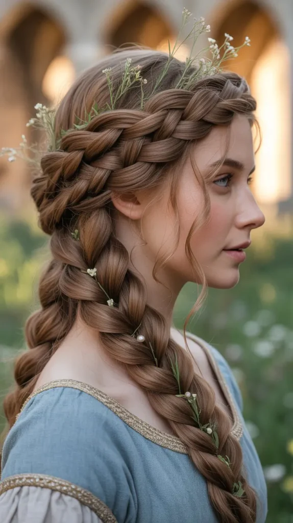  The Elaborate Side Braid Crown Wrap