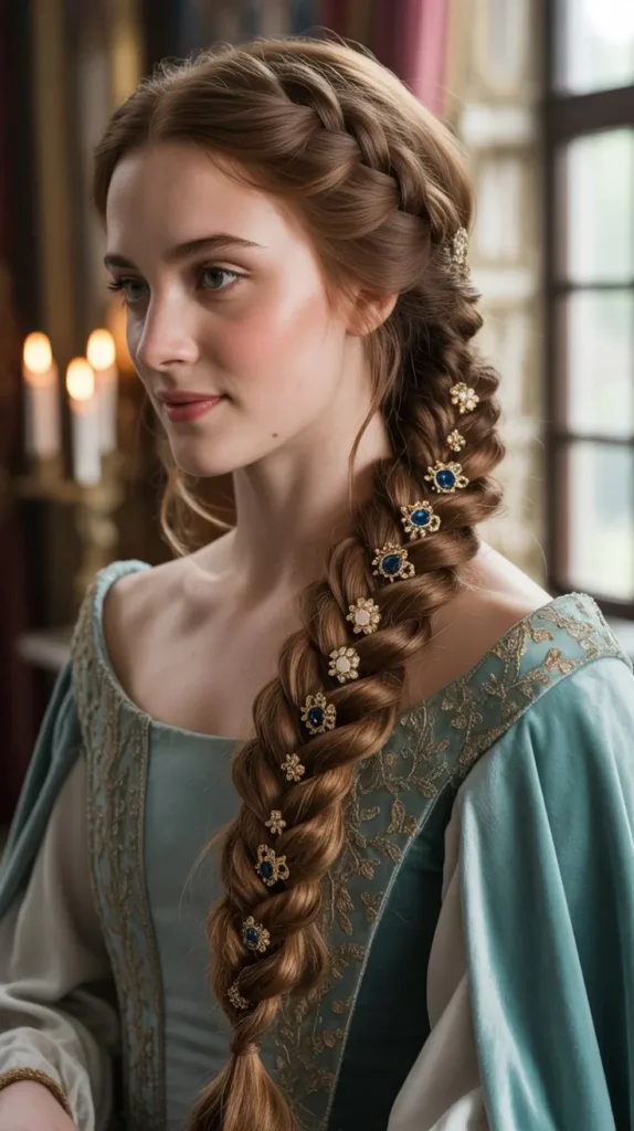 The Side-Swept Fishtail with Jeweled Pins