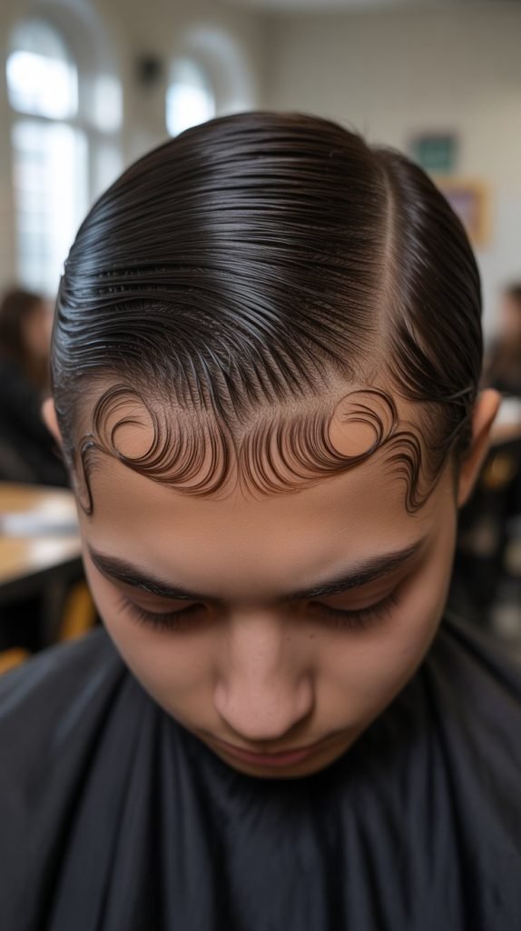 Slickback with Baby Hairs Styled