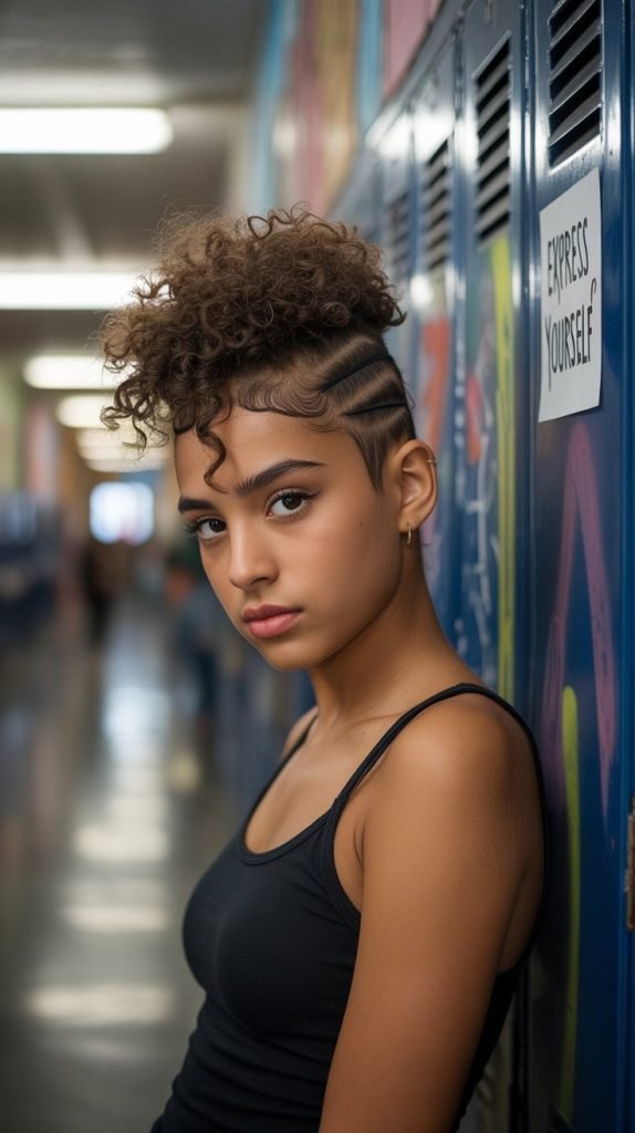 15. Curly Mohawk Style