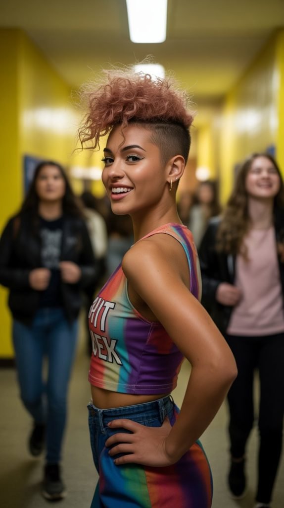 12. Curly Mohawk Style