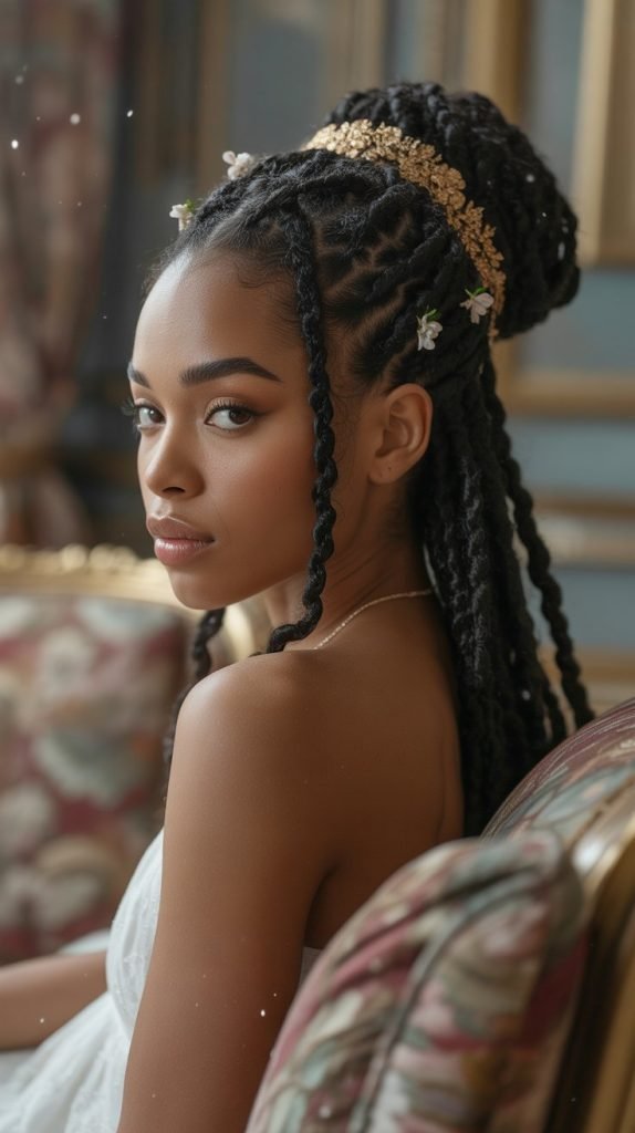 9. Pinned Updo with Accessories