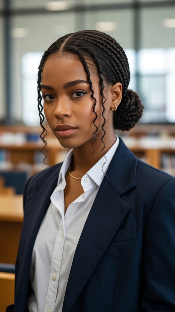 Twisted Bangs with Slicked Back Style
