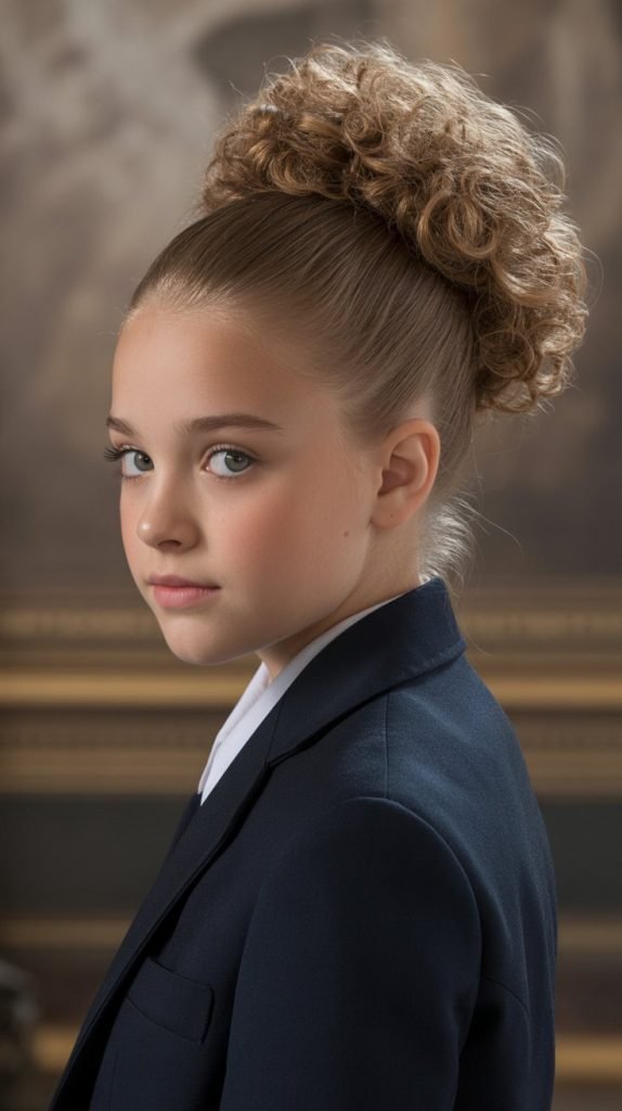 27. Slicked Back Curly Bun