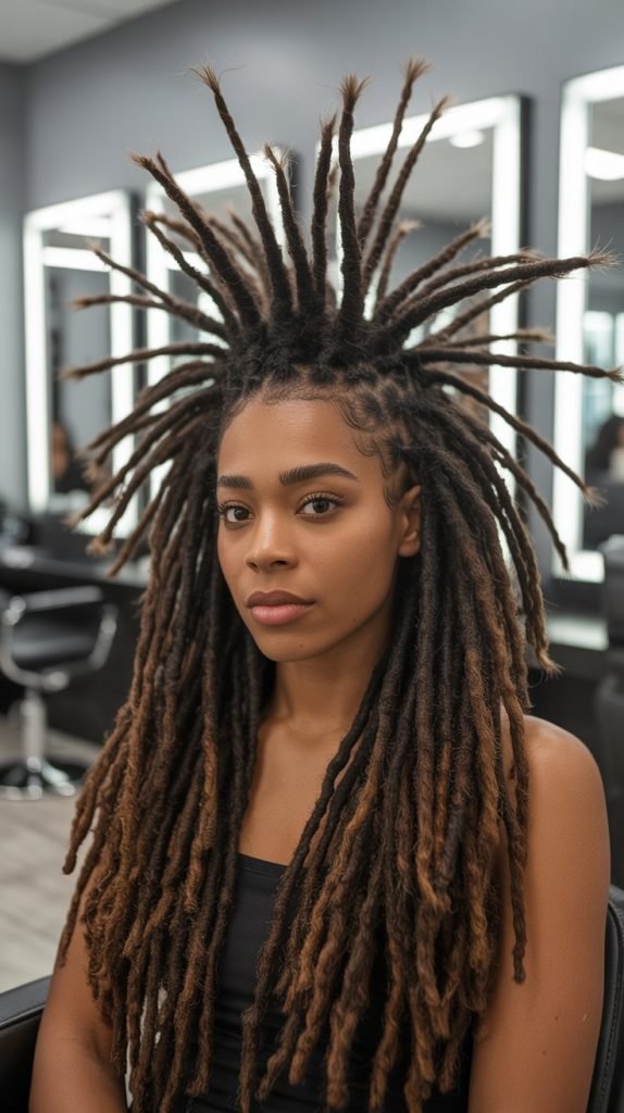 Mohawk with Loc Extensions