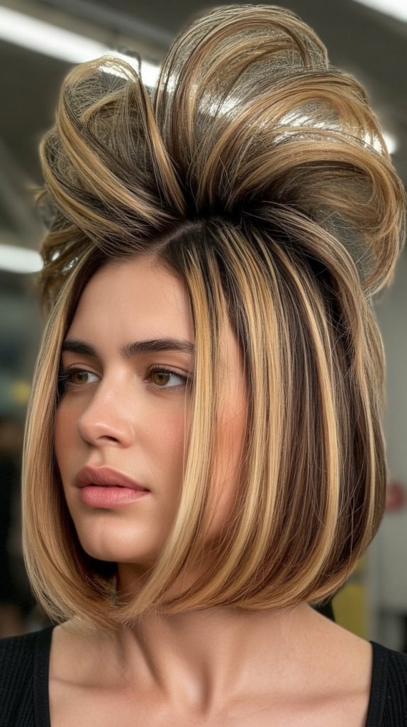 Choppy Bob with Voluminous Crown Layers