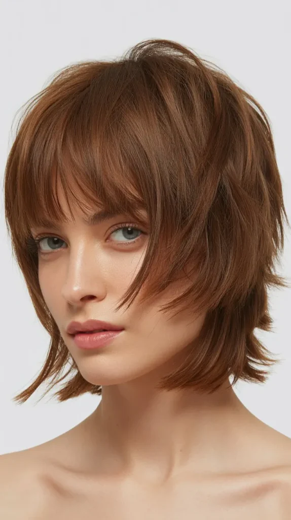 Disconnected Shag Bob with Angular Bangs
