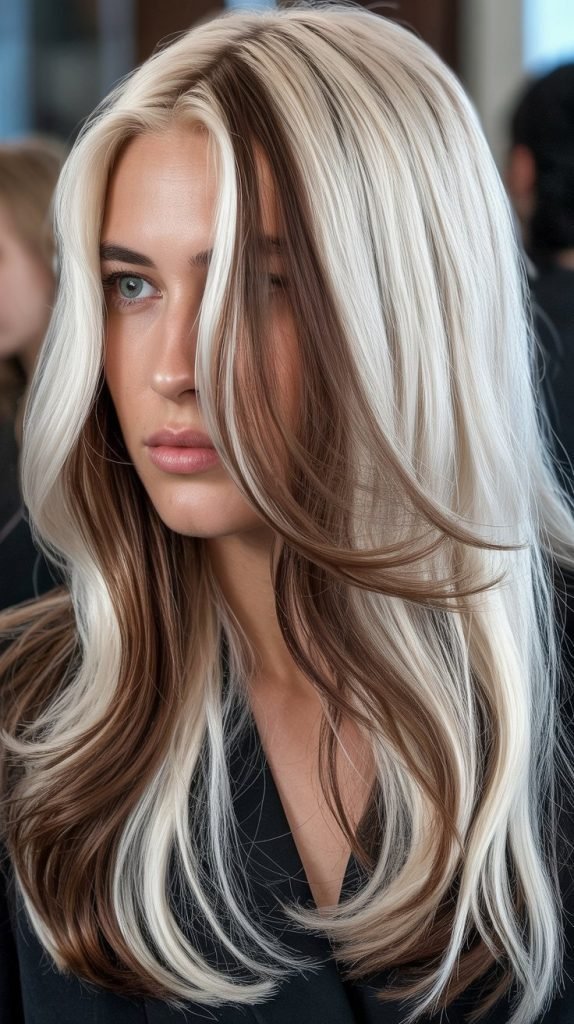 Silver Blonde with Sable Lowlights