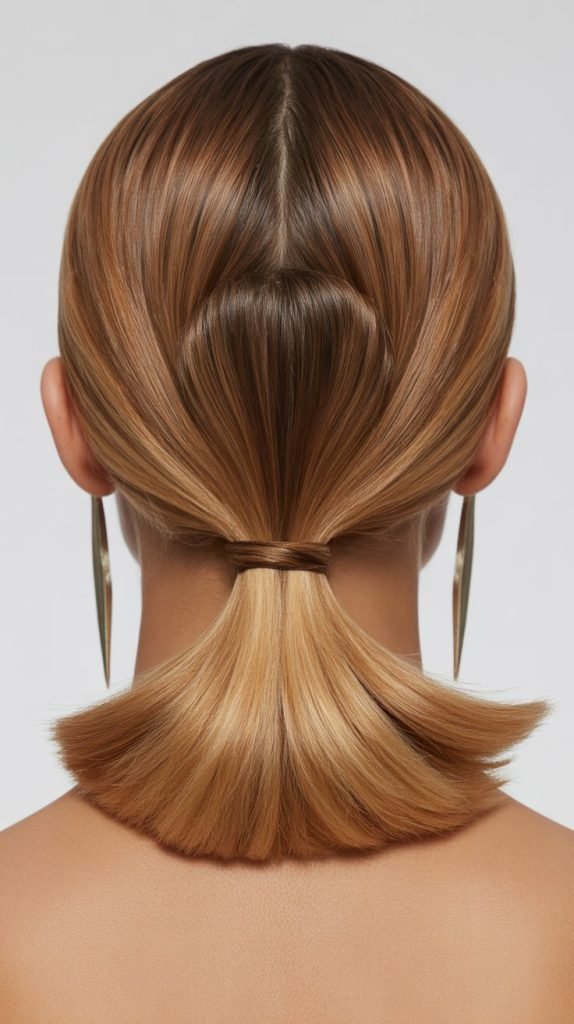 Sleek Ponytail with Middle Part