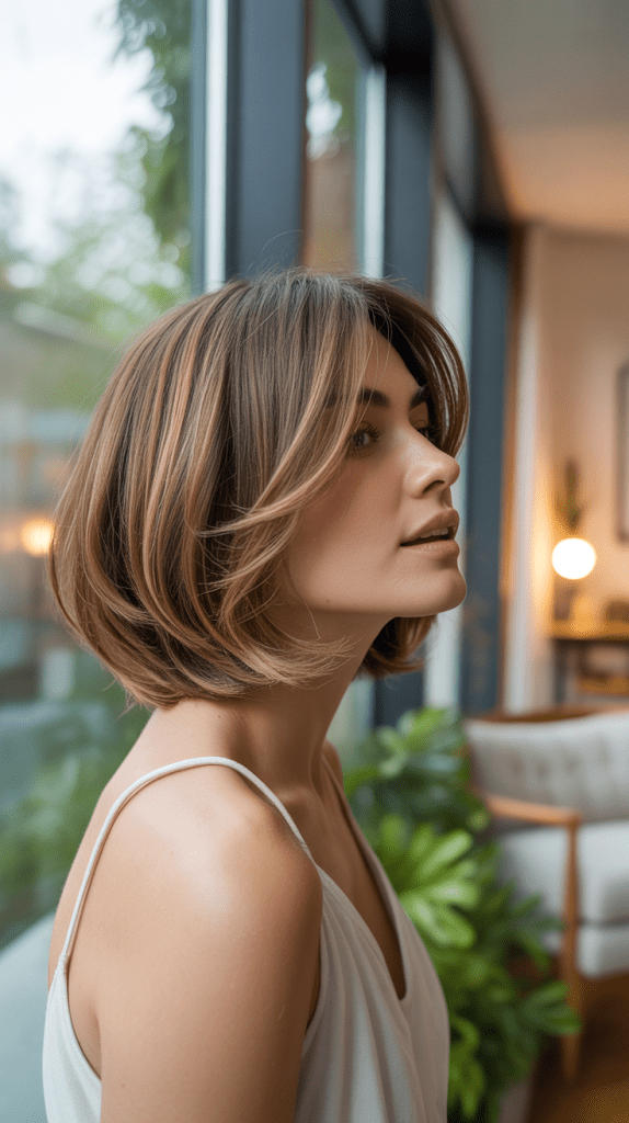 Shoulder-Length Feathered Bob